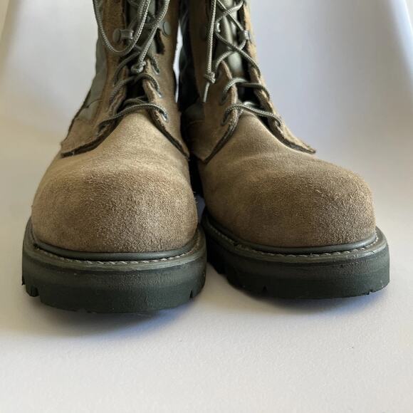 Combat Boots Mondo Mens 7.5 R UFCW Green Suede Steel Toe Vibram Sole Women 9.5 - Picture 11 of 16